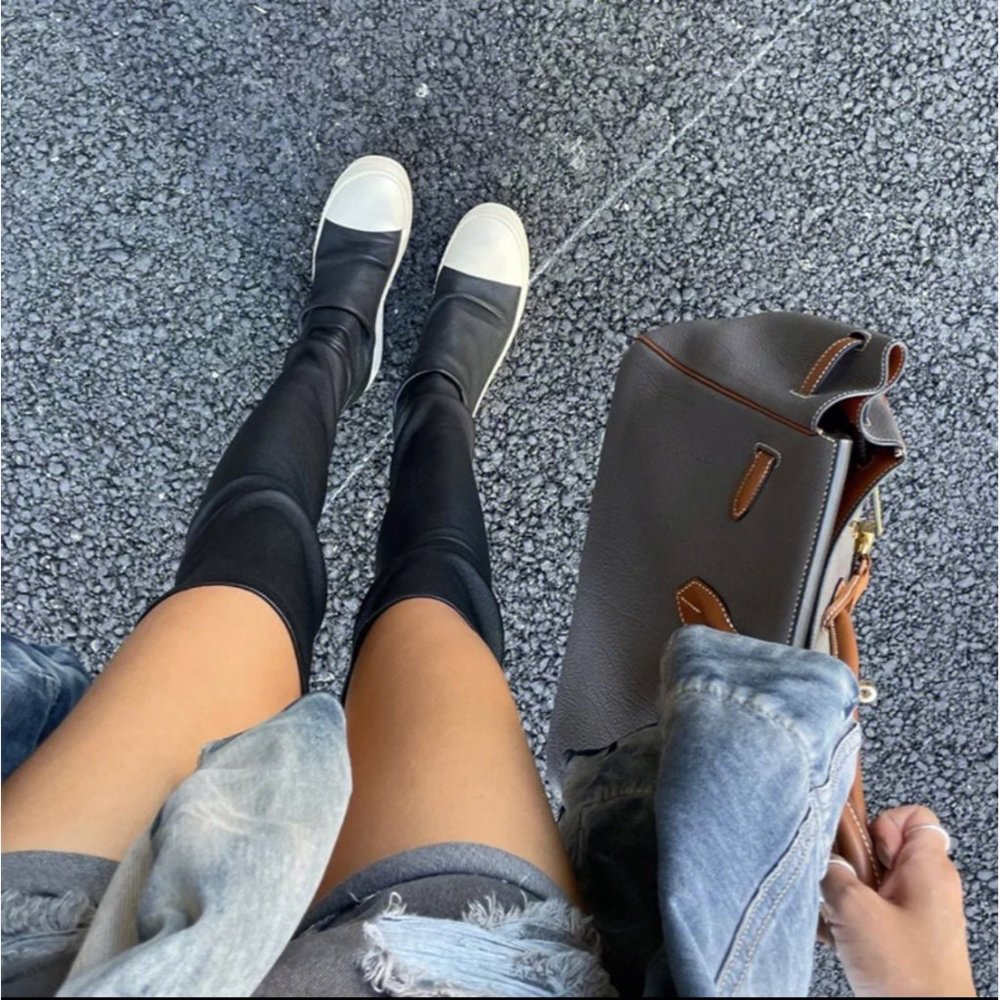 Thigh high y2k Sneaker platform sock boot chunky heel 8.5